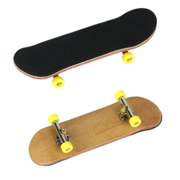 Blue Complete Wooden Fingerboard Finger Skate Board Grit Box Maple Wood Tool Box